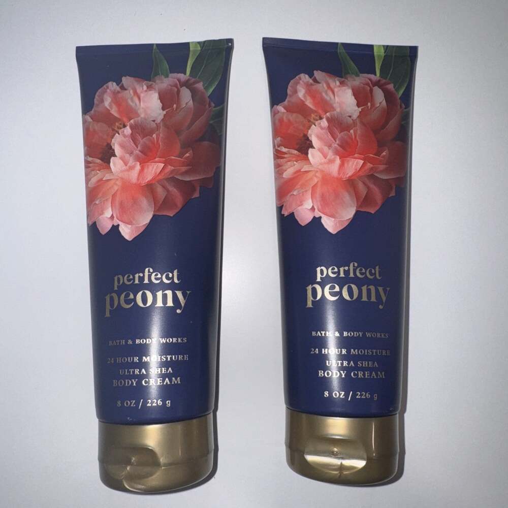 Bath & Body Works PERFECT PEONY Ultra Shea Body Cream Lotion 8 oz X2